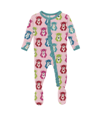 Kickee Pants Happy Teddy Ruffle Footie