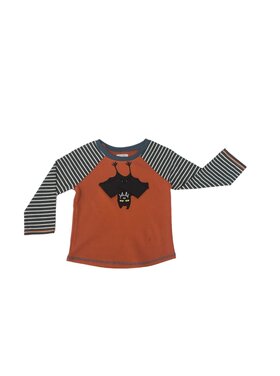 MudPie Orange Bat Halloween Tee