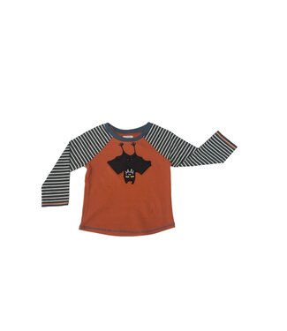 MudPie Orange Bat Halloween Tee
