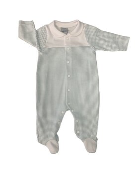 Babidu Sky Blue Gingham Footie