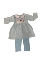 Trotter Street Santa Applique Girls Pants Set