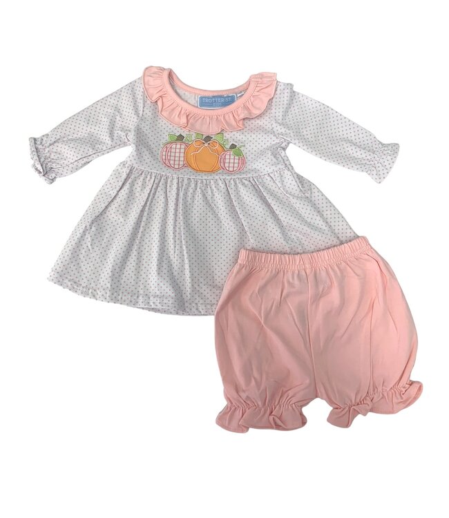 Pumpkin Trio Applique Bloomer Set