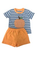 Trotter Street Pumpkin Applique Short Set