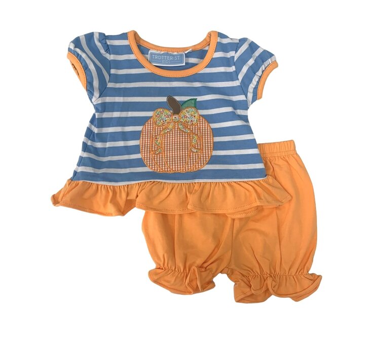 Trotter Street Pumpkin Applique Bloomer Set