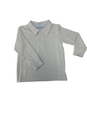 Trotter Street Jackson Polo Light Blue Stripe