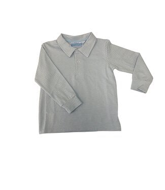 Trotter Street Jackson Polo Light Blue Stripe