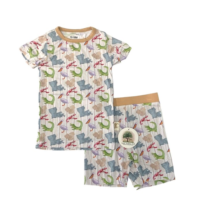 Sweet Southern Oaks Cajun Livin Bamboo PJ Short Set