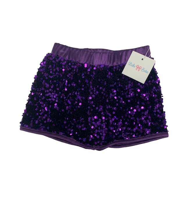 Purple Sequin Shorts