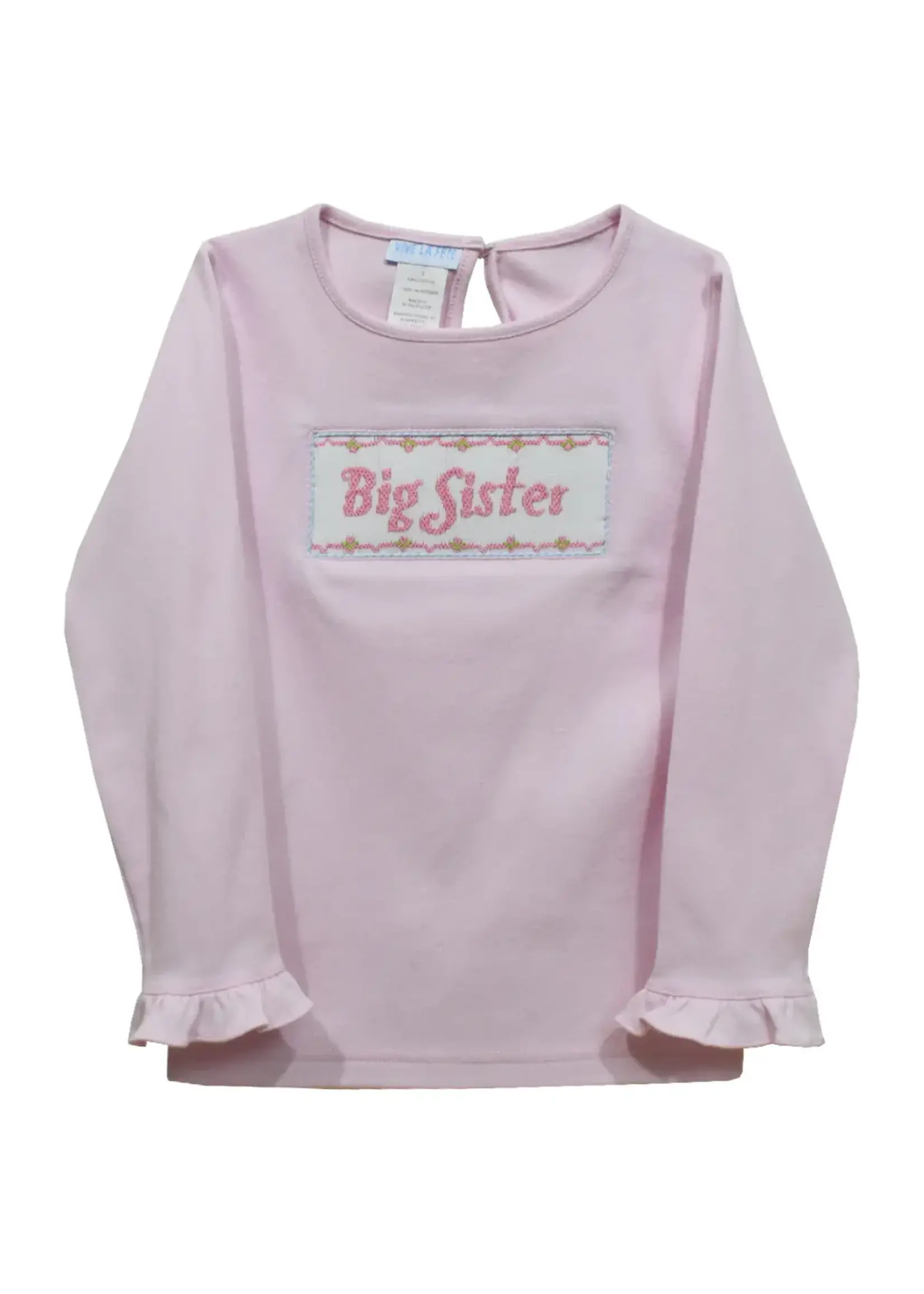 Vive Le Fete Big Sister Smocked Light Pink Ruffle Shirt