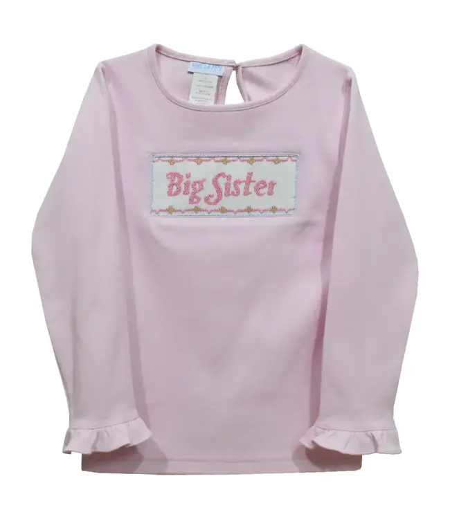 Big Sister Smocked Light Pink Ruffle Shirt