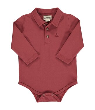 Me & Henry Seymour Polo Onesie Persimmon Pique
