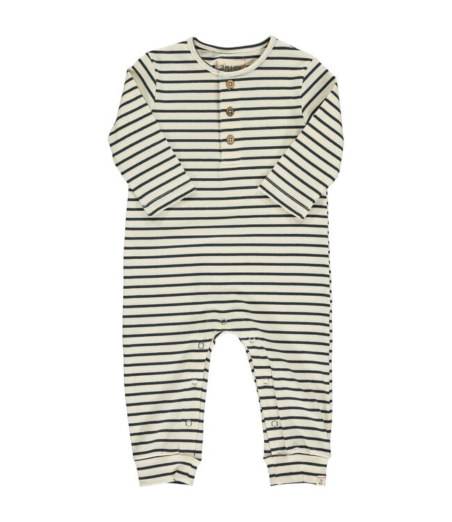 Mason Rib Romper Cream / Charcoal Stripe