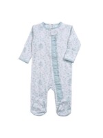 Baby Loren Blair Blue Floral Zipper Footie