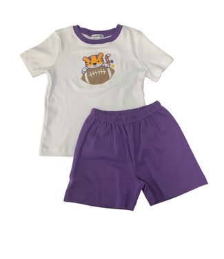 Magnolia Baby Tiger Football Applique Toddler Short Set