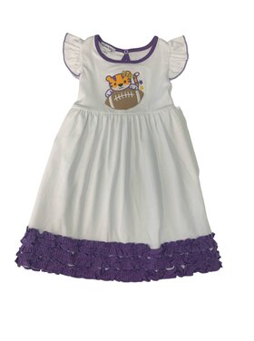Magnolia Baby Tiger Football Applique Flutter Toddler Dress