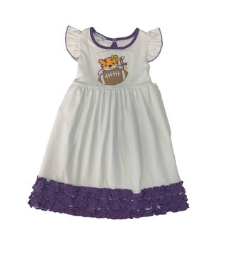 Magnolia Baby Tiger Football Applique Flutter Toddler Dress