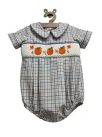 Three Sisters Pumpkin Patch Smocked Boy Bubble