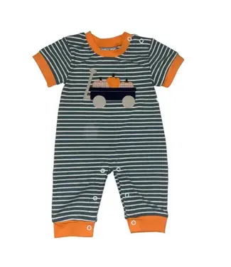 Three Sisters Pumpkin Wagon Boys Romper