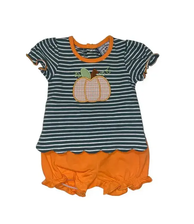 Pumpkin Applique Girls Bloomer Set