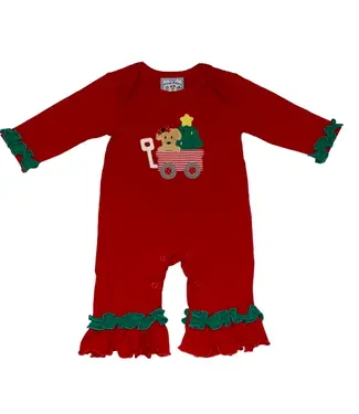 Three Sisters Christmas Puppy Girls Romper