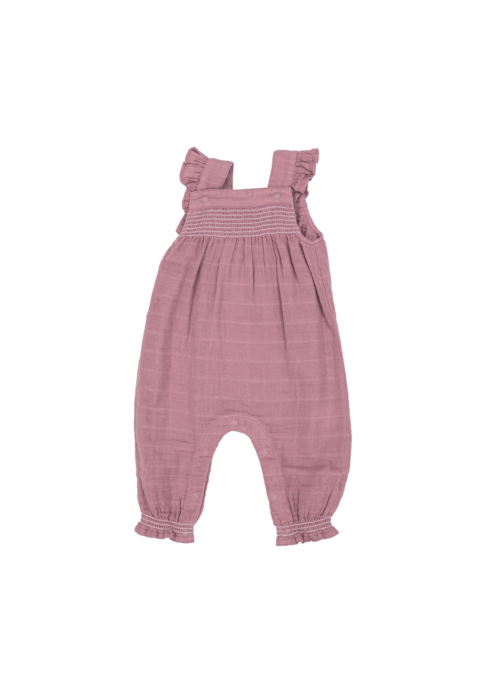 Angel Dear Fox Glove Solid Smocked Overall