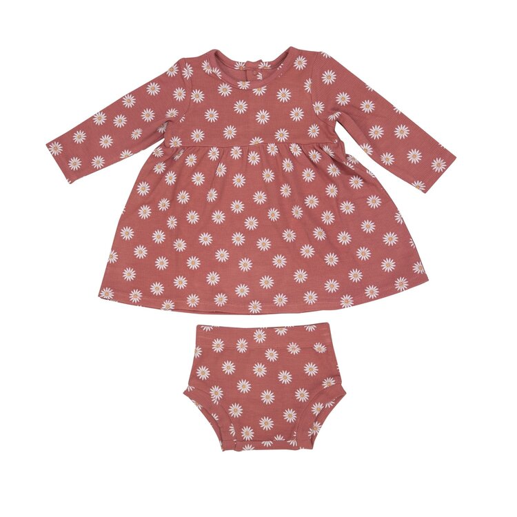 Angel Dear Daisy Dot Dress and Bloomer Dusty Rose