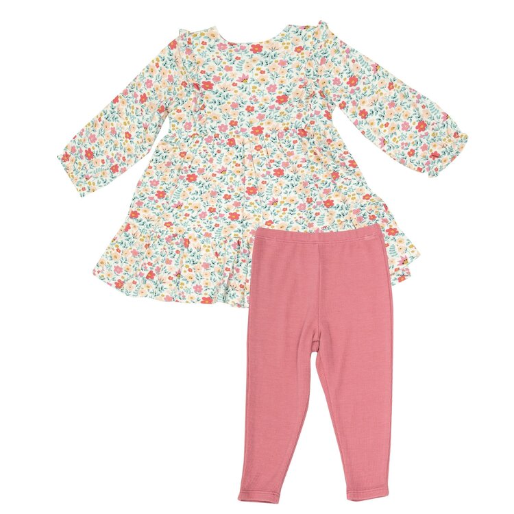 Angel Dear Ruby's Garden Ditsy Ruffle Dress and Legging Set