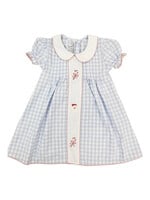 Sweet Dreams Santa & Candy Cane Blue Gingham Dress