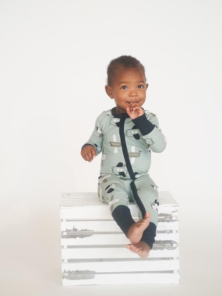 Toast & Jamms Plane Zip-Up Pajamas