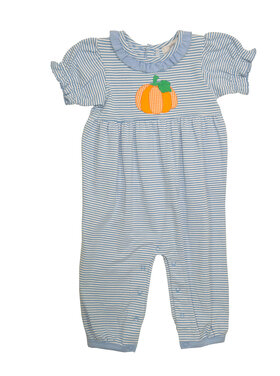 Ishtex Pumpkin Applique Girls Romper
