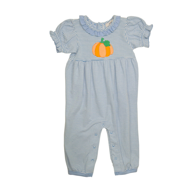 Ishtex Pumpkin Applique Girls Romper