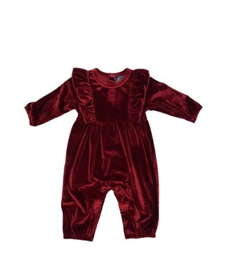 Emma Jean Rosalie Romper - Burgundy Velvet