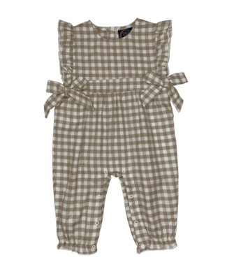 Emma Jean Molly Romper - Khaki Gingham
