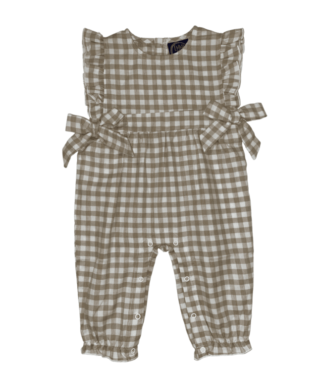 Molly Romper - Khaki Gingham