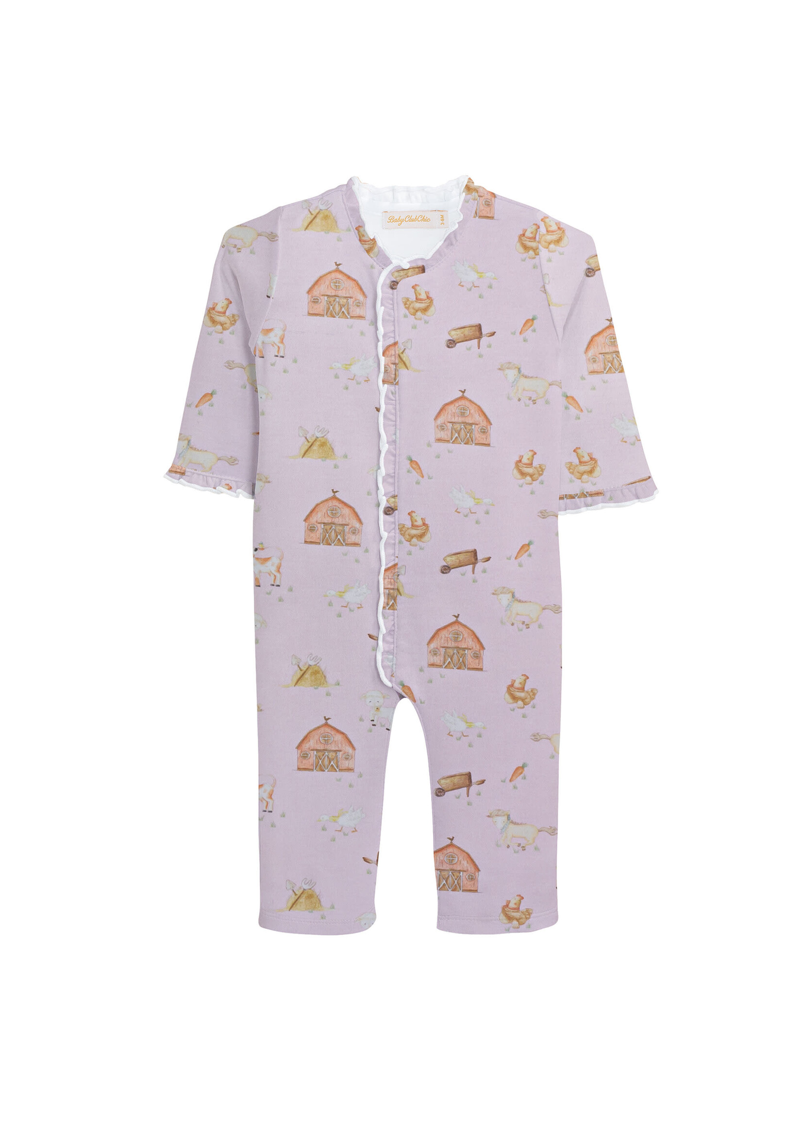 Baby Club Chic Little Farm Pink Coverall