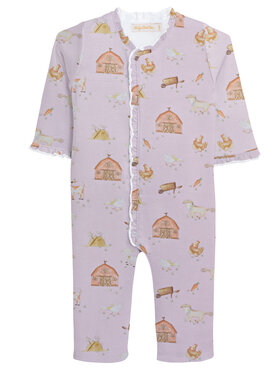 Baby Club Chic Little Farm Pink Coverall