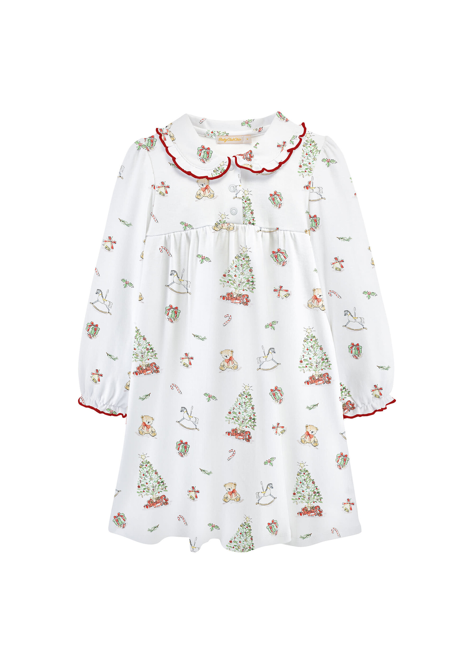 Baby Club Chic Christmas Tree Dress w/ Round Collar