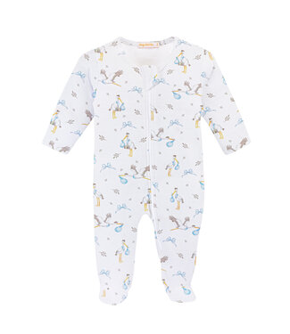 Baby Club Chic Storks Blue Zipper Footie