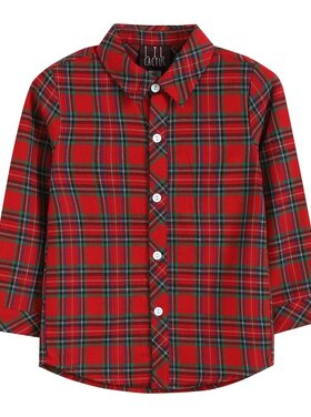 Lil Cactus Red & Green Gingham Button Shirt