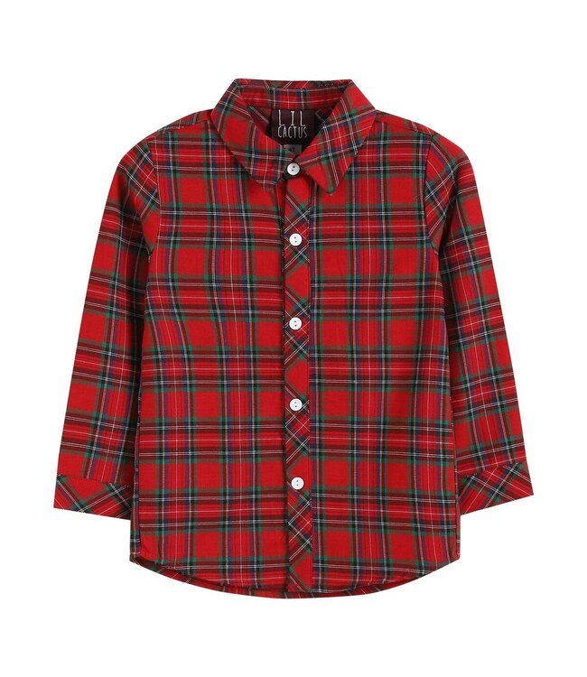 Red & Green Gingham Button Shirt