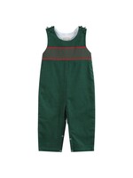 Lil Cactus Green Christmas Smocked Overalls