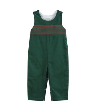 Lil Cactus Green Christmas Smocked Overalls