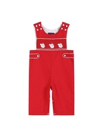 Lil Cactus Red & White Santa Smocked Overalls