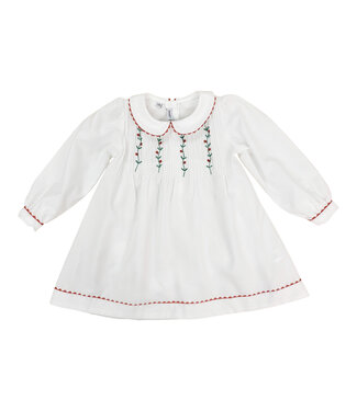 Sweet Dreams White Pleated Holiday Vines Dress