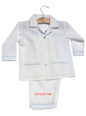 Sweet Dreams White Pajama w/ Blue Trim