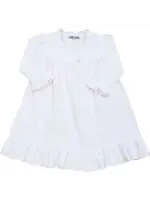 Sweet Dreams White Pleated Gown w/ Pink Picot Trim