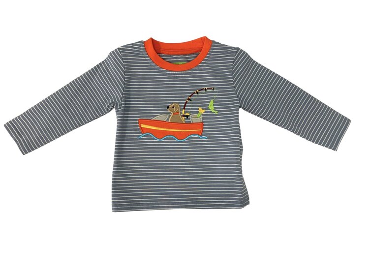 Be Mine Fishing Applique Long Sleeve Shirt