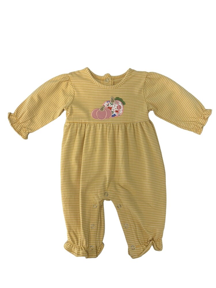 Be Mine Pumpkin Applique Girl Romper