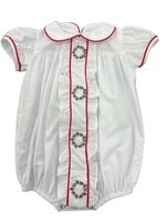 LuLu BeBe Milly - White w/ Red Wreath Bubble