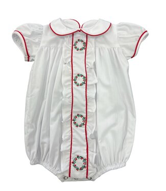 LuLu BeBe Milly - White w/ Red Wreath Bubble
